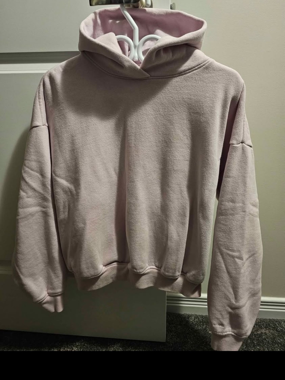 Garage Light Pink Cropped Hoodie